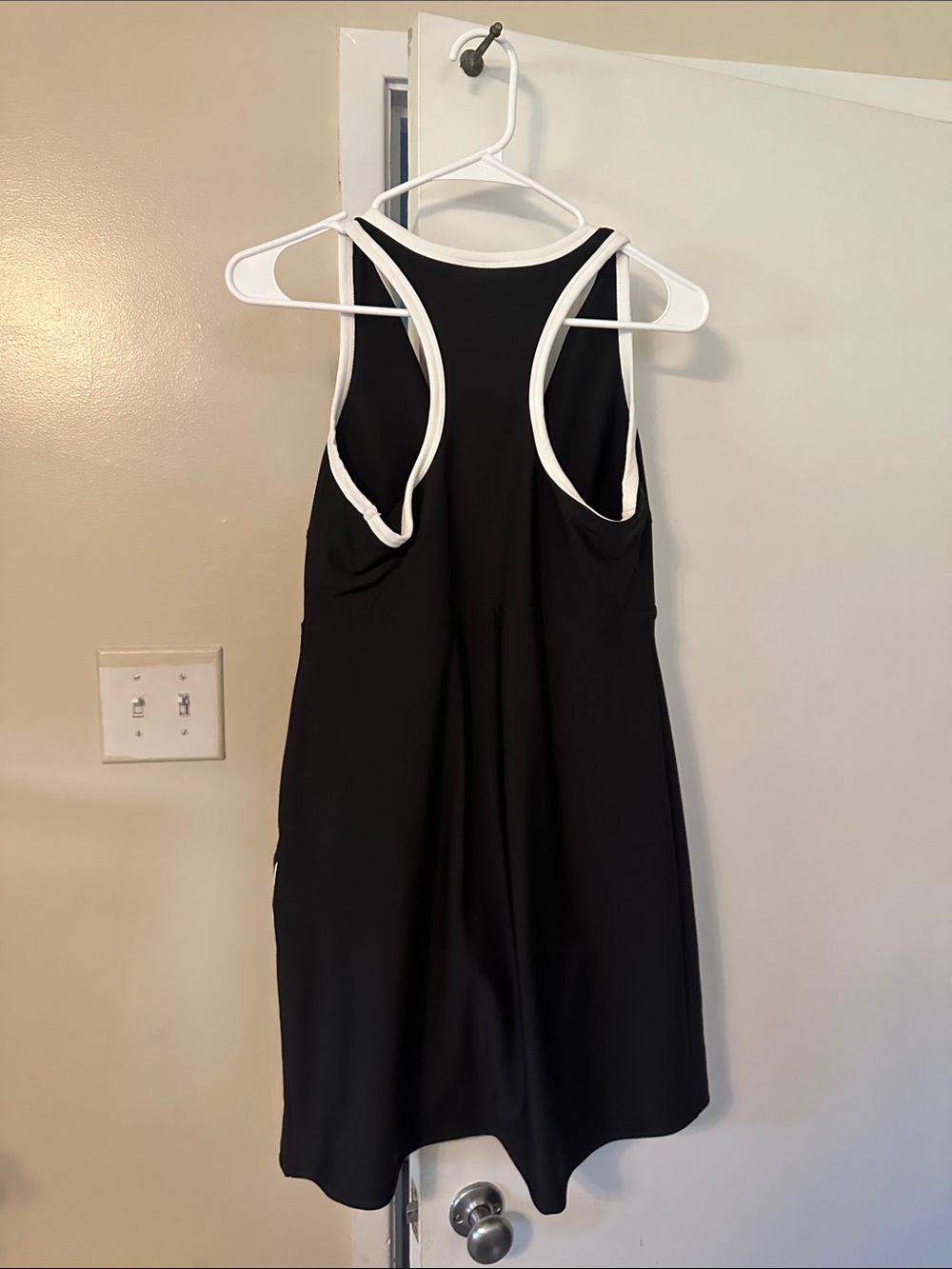 Black & White Zip-Front Racerback Dress - Picture 7 of 7